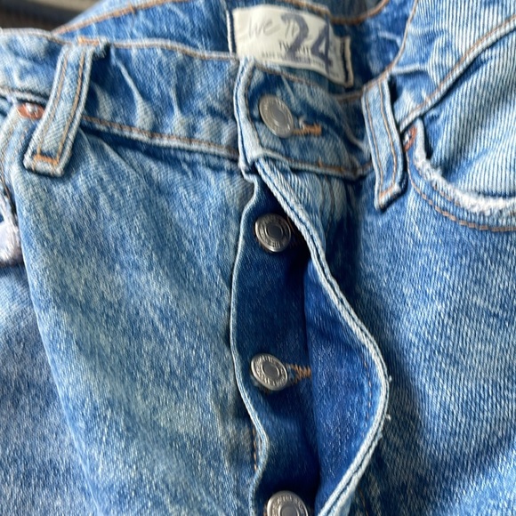 Free People - tapered baggy boyfriend - distressed blue jeans - size 24 - Picture 3 of 5